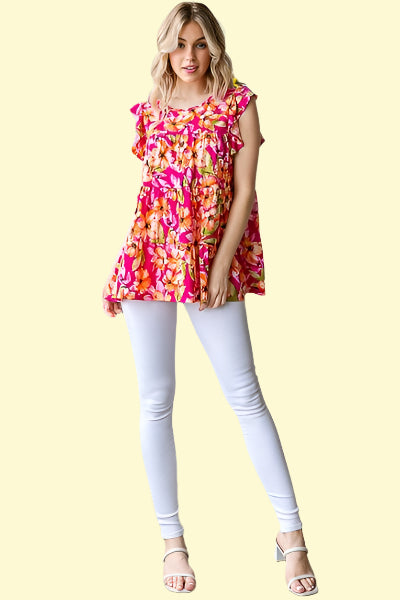 WestCloset Plus Size Bold Floral Tee