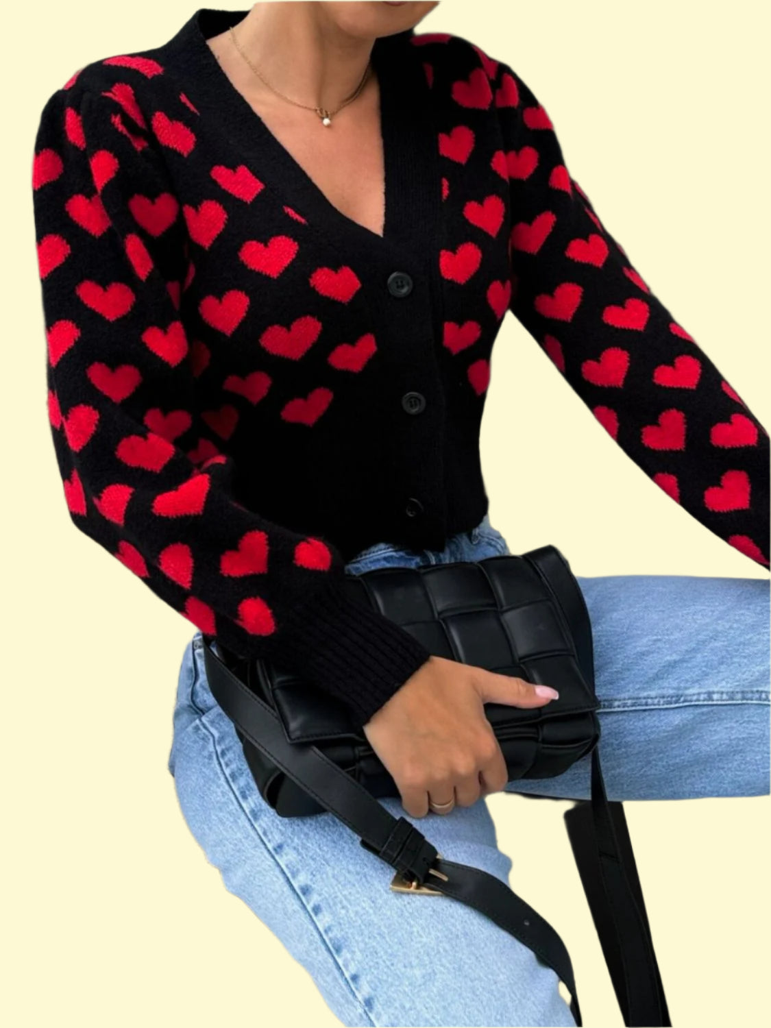 WestCloset Valentine’s Day black sweater for women