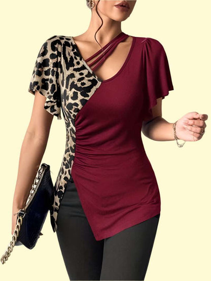 WestCloset burgundy leopard print women’s top