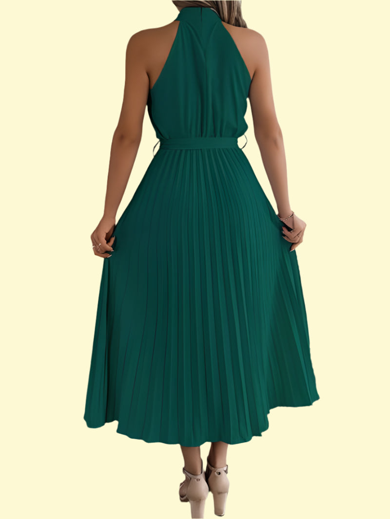 WestCloset elegant Grecian neck flowy dress