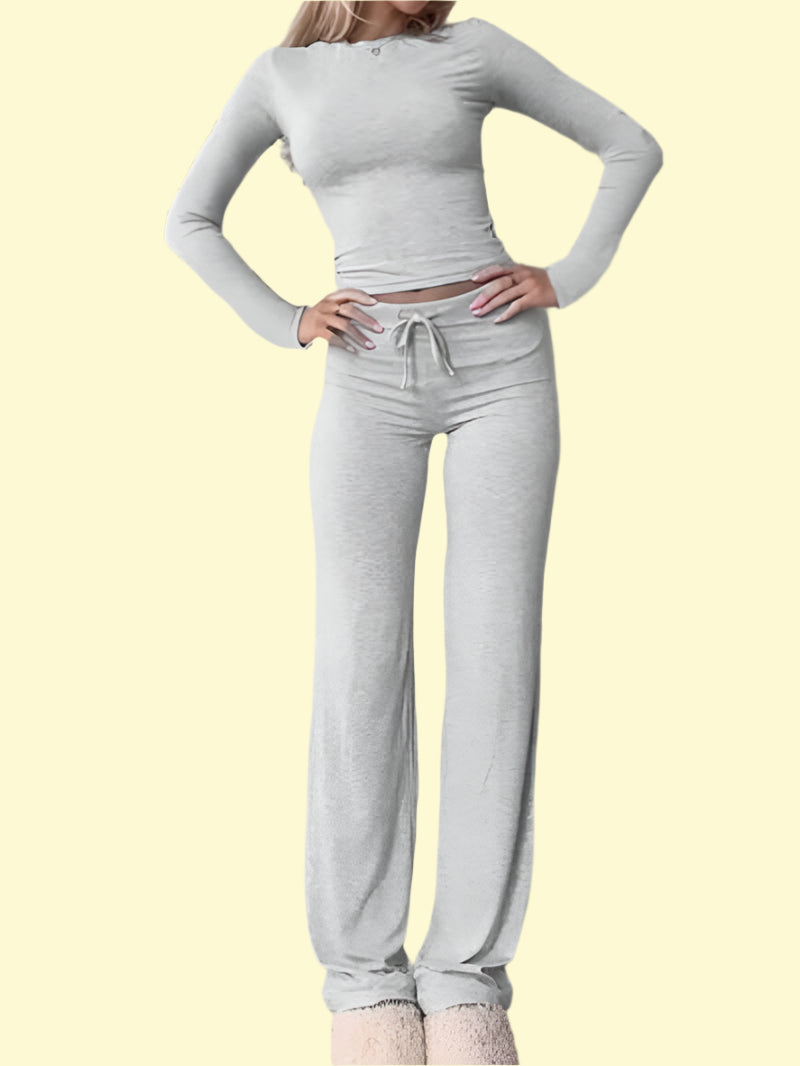 WestCloset long sleeve top and drawstring pants set