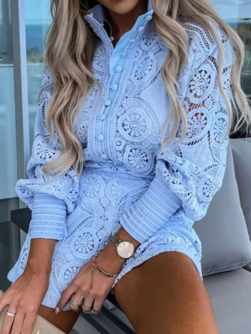 WestCloset sultry lace button detail co-ord