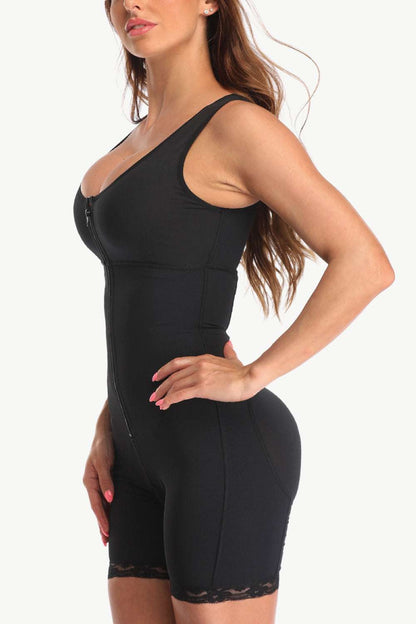Women body shaper with front zip closure