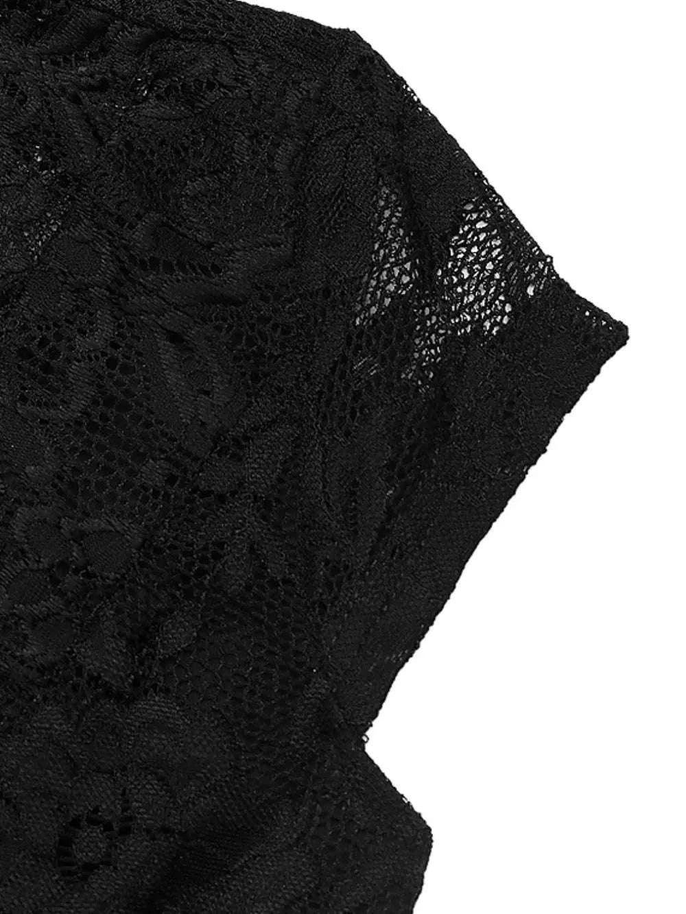 Women’s V-neck lace bodysuit cap sleeve design