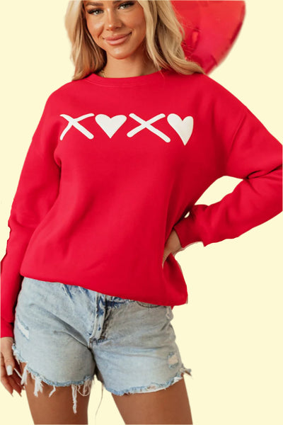 Women’s Valentine’s Day round neck sweater