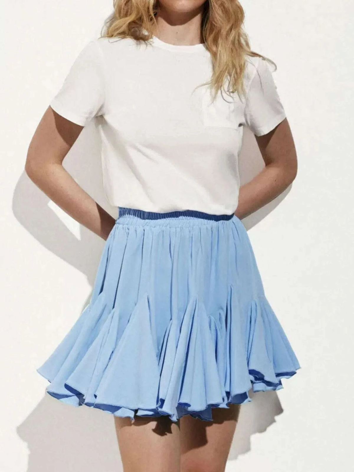 Elastic Waist Ruffled Hem Skirt WESTCLOSET