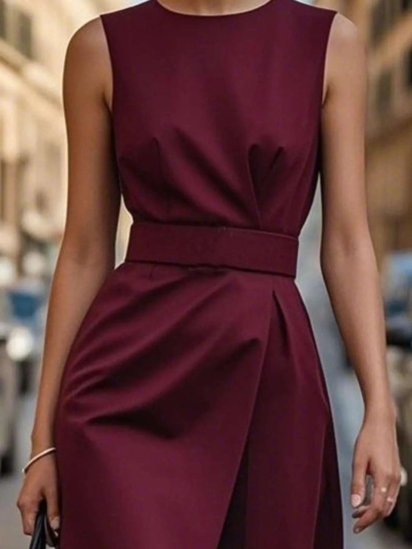Round Neck Sleeveless Midi Dress WESTCLOSET