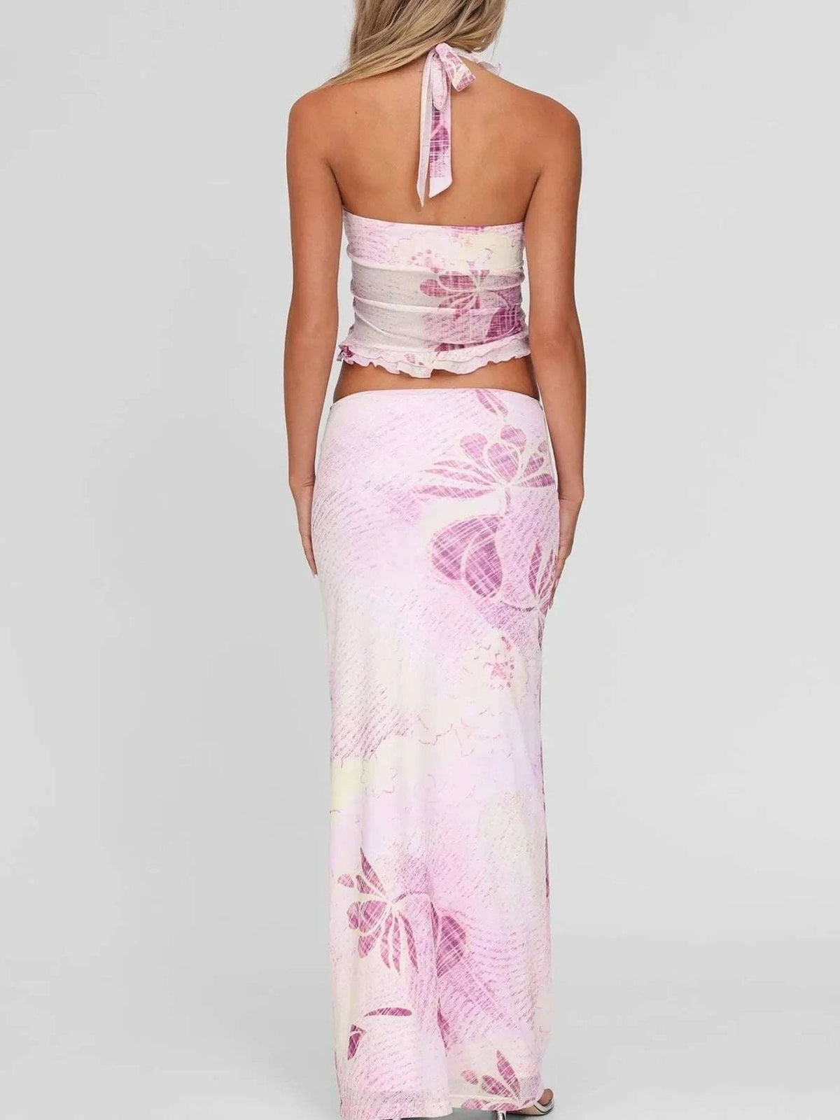 Printed Halter Neck Cami and Maxi Skirt Set WESTCLOSET