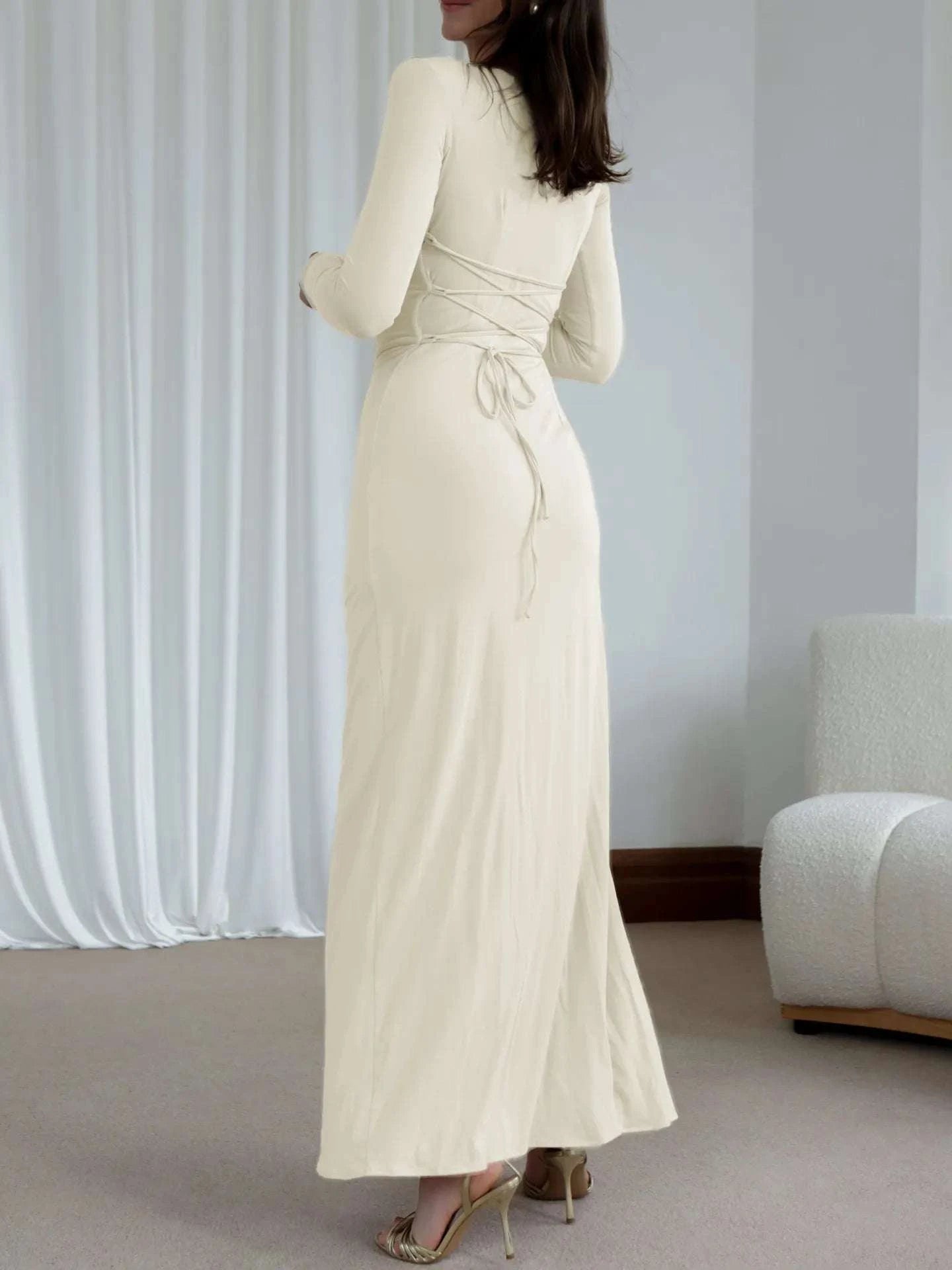 Ruched Long Sleeve Maxi Dress WESTCLOSET
