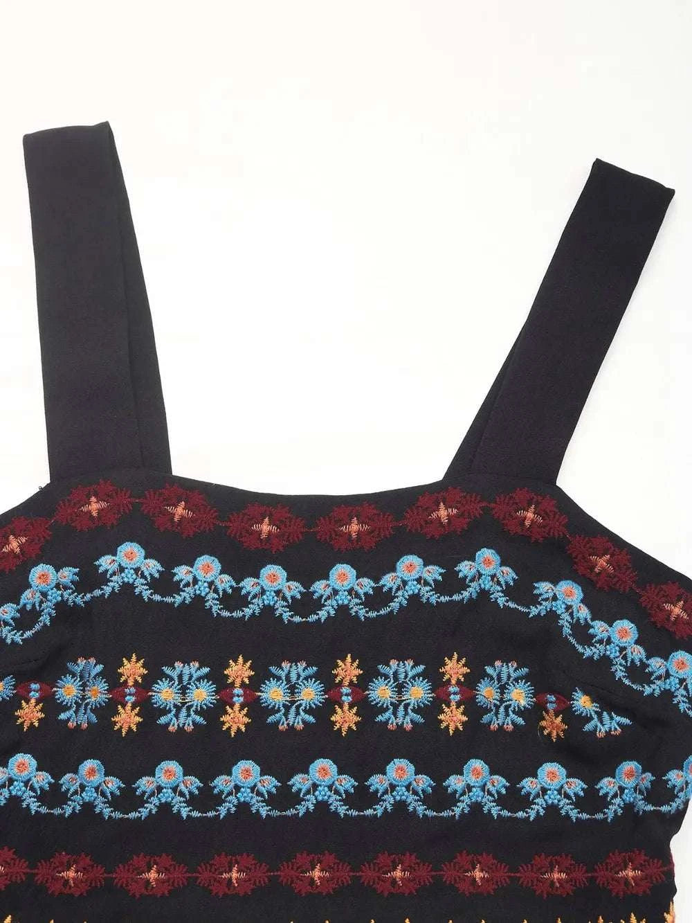 Perfee Embroidered Floral Side Slit Sleeveless Midi Dress WESTCLOSET