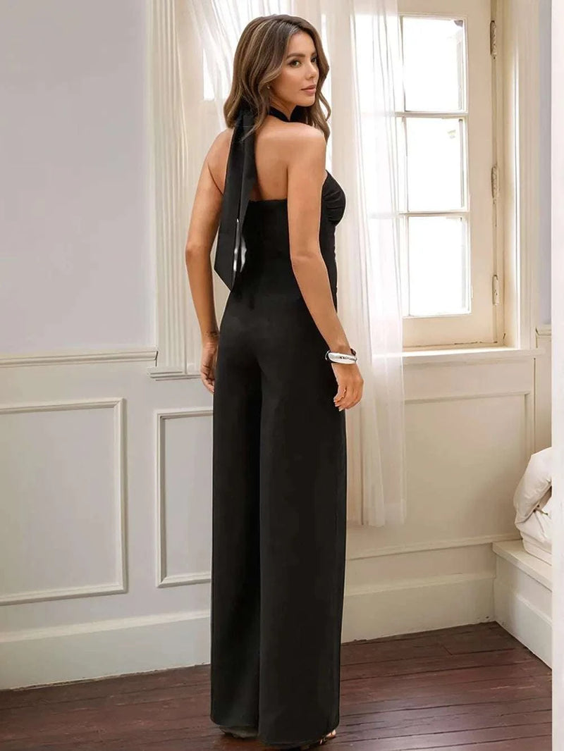 Halter Neck Wide Leg Jumpsuit WESTCLOSET