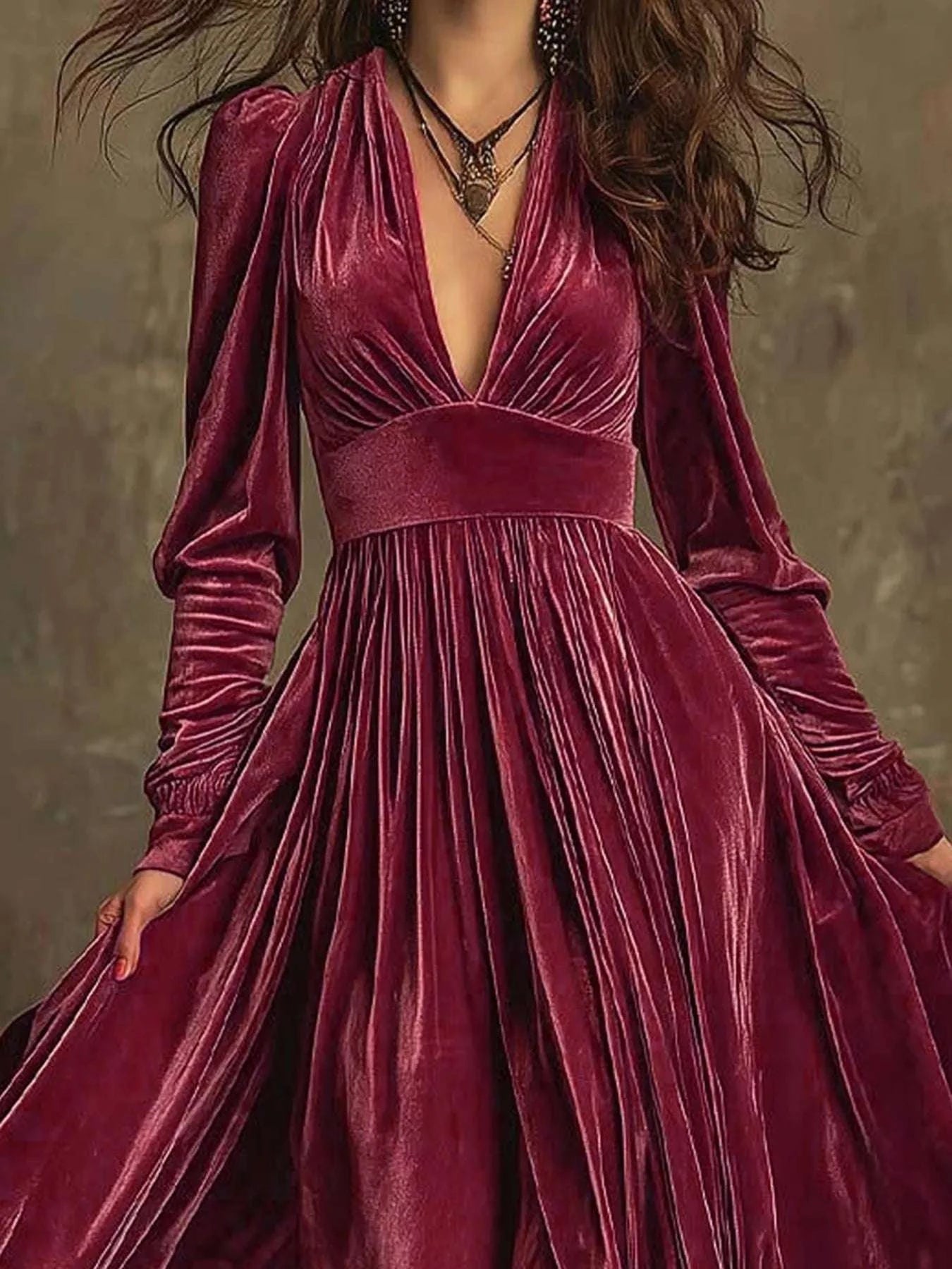 Ruffled Hem Long Sleeve Dress WESTCLOSET