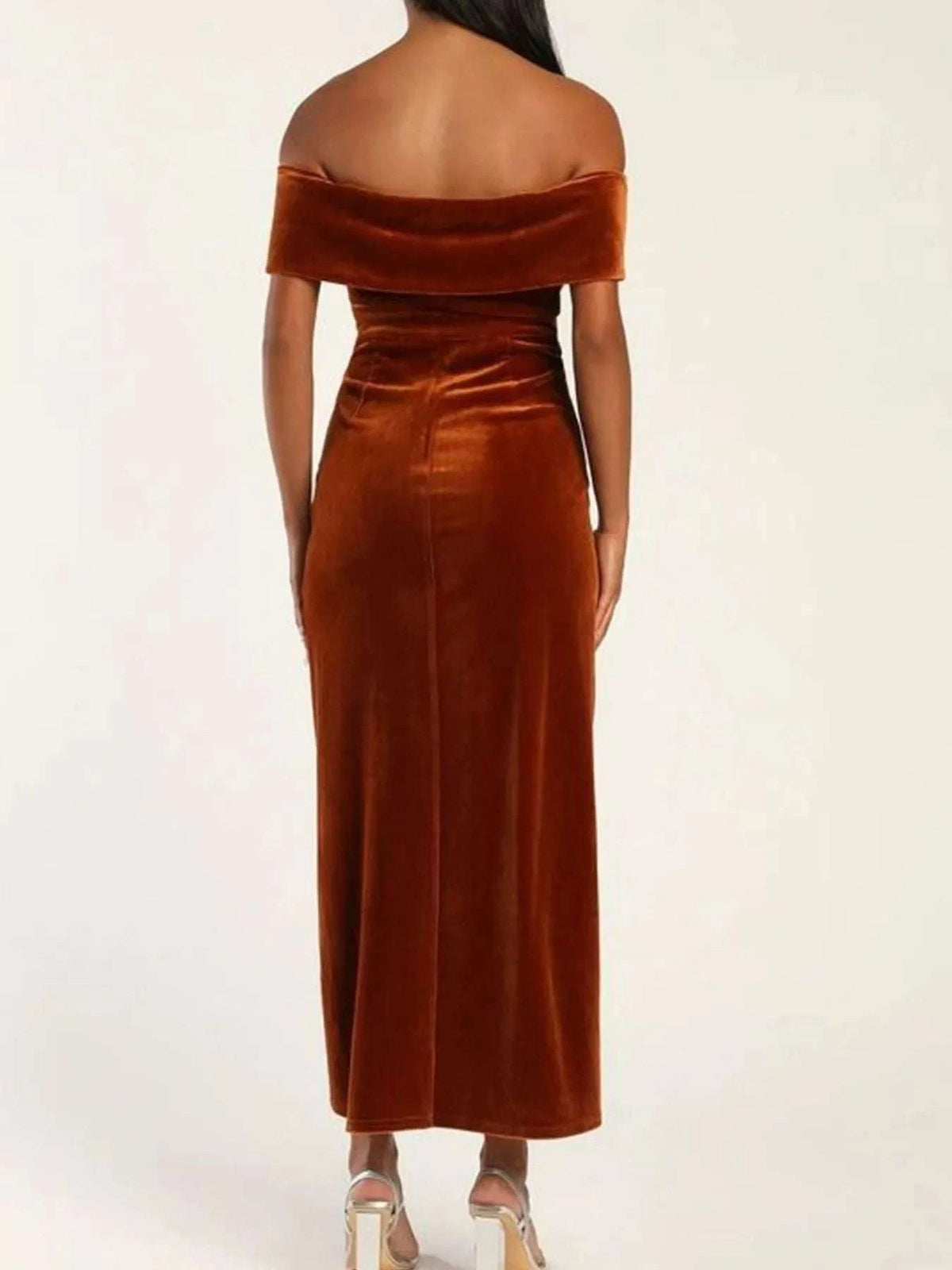 Off-Shoulder Wrap Dress with Side Slit WESTCLOSET