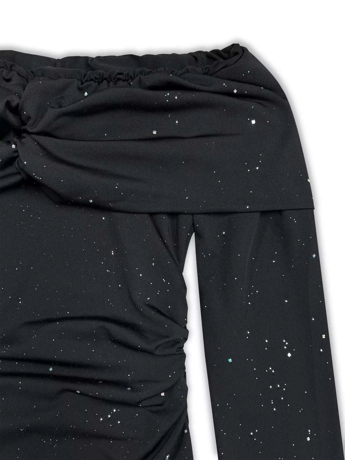 Off-Shoulder Glitter Evening Maxi Dress WESTCLOSET