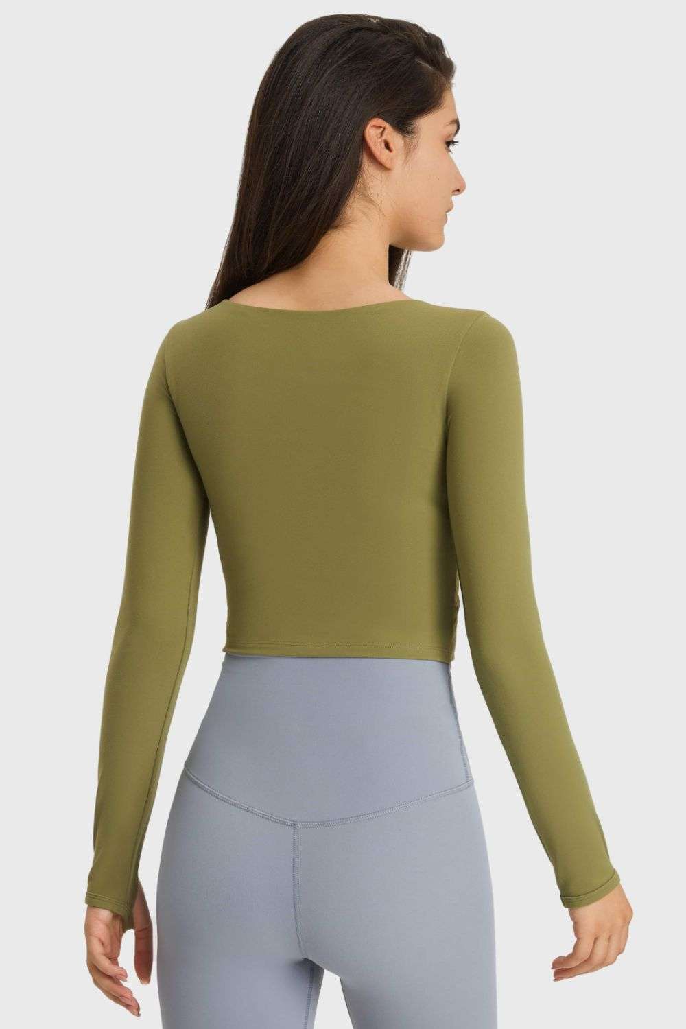 Millennia Cutout Long Sleeve Cropped Sports Top WESTCLOSET