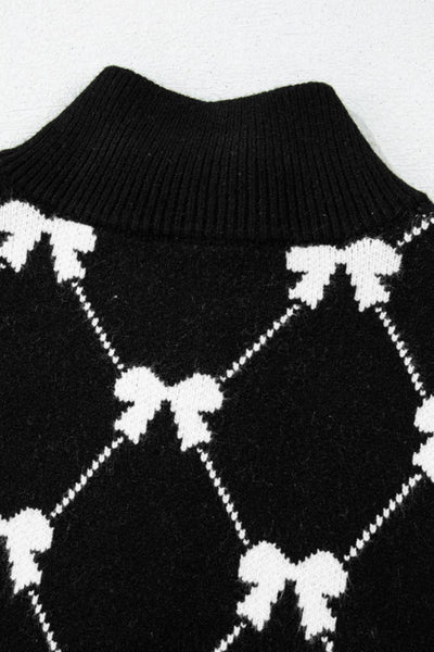 WestCloset Bow Half Zip Sweater Vest 