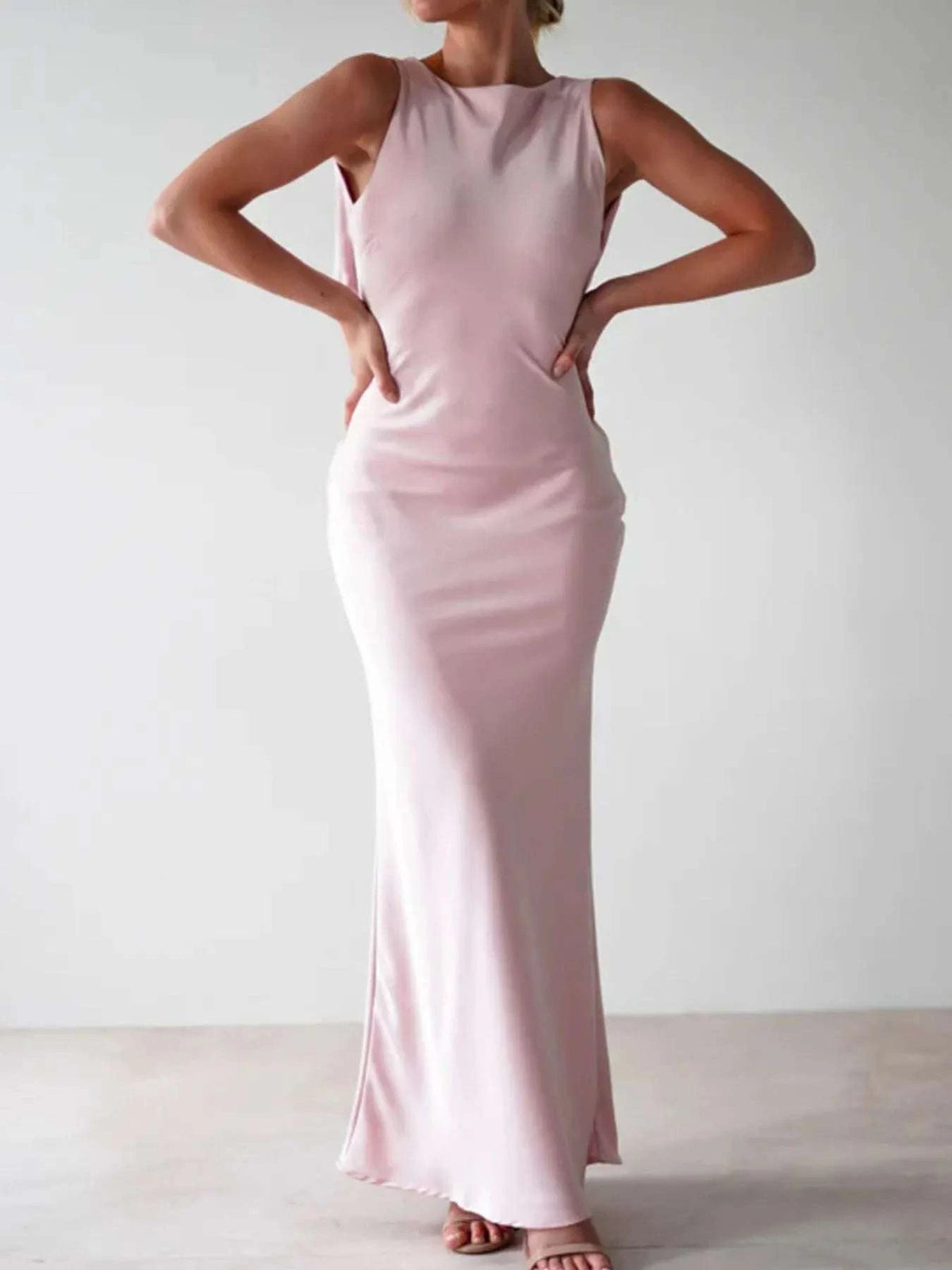 Satin Sleeveless Maxi Dress WESTCLOSET
