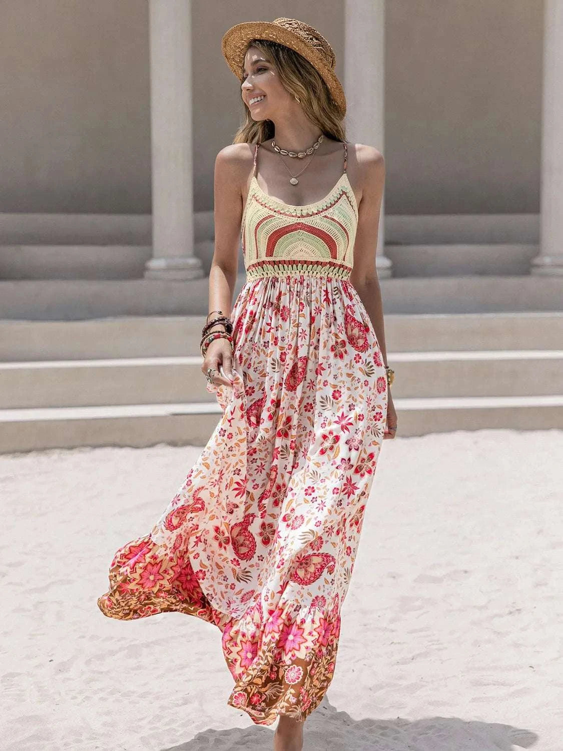 Printed Scoop Neck Cami Dress WESTCLOSET