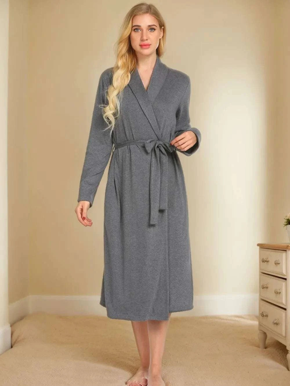 Tied Lounge Nightgown with Pockets WESTCLOSET