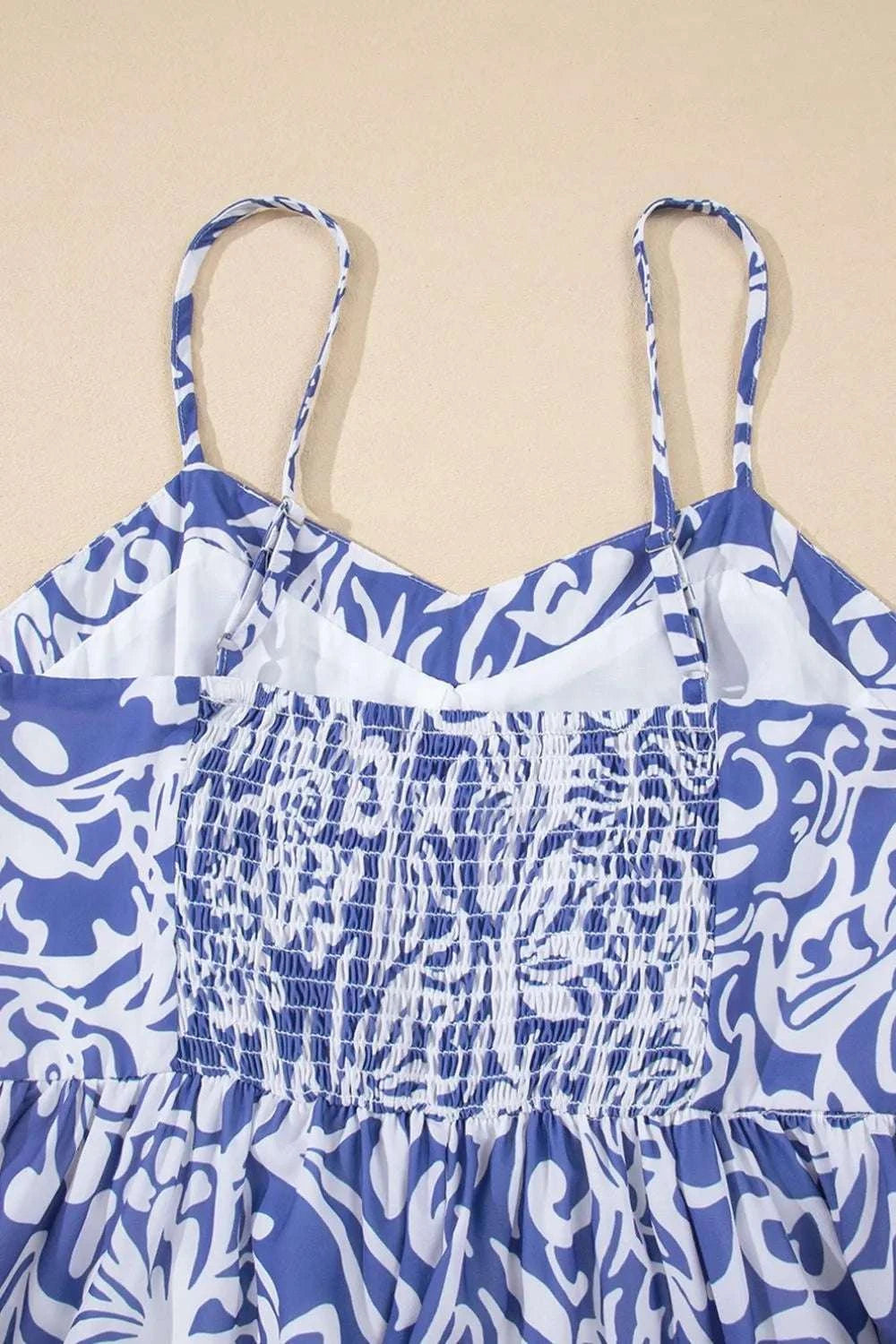 Floral Print Spaghetti Strap High Waist Dress WESTCLOSET