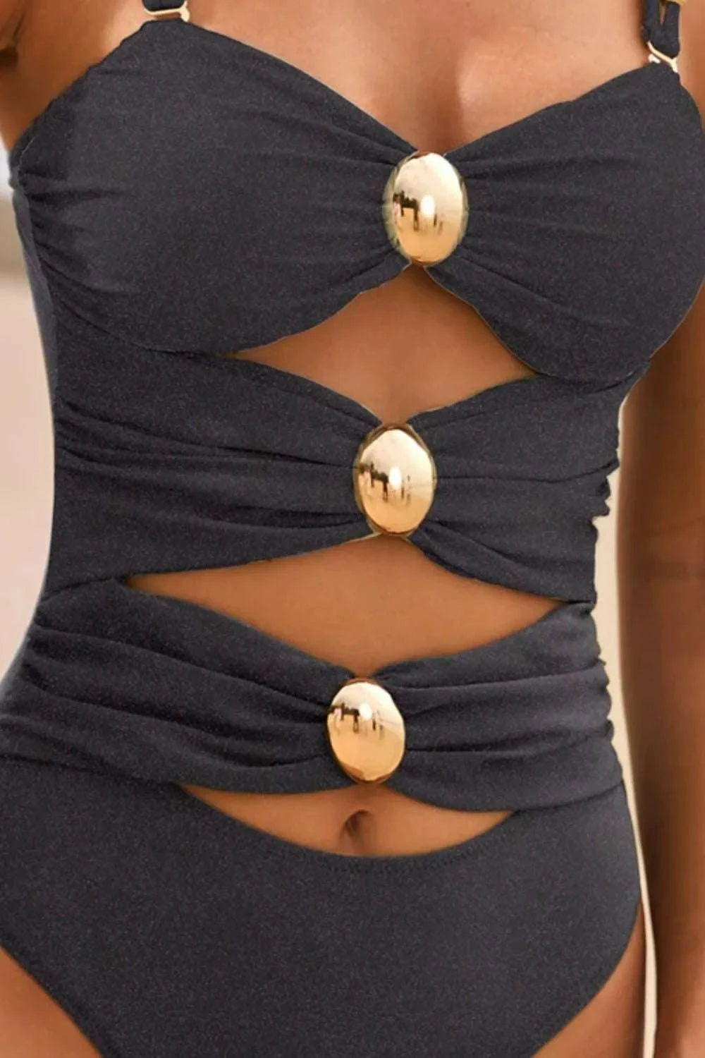 Cutout Ruched Sweetheart Neck One-Piece Swimwear WESTCLOSET