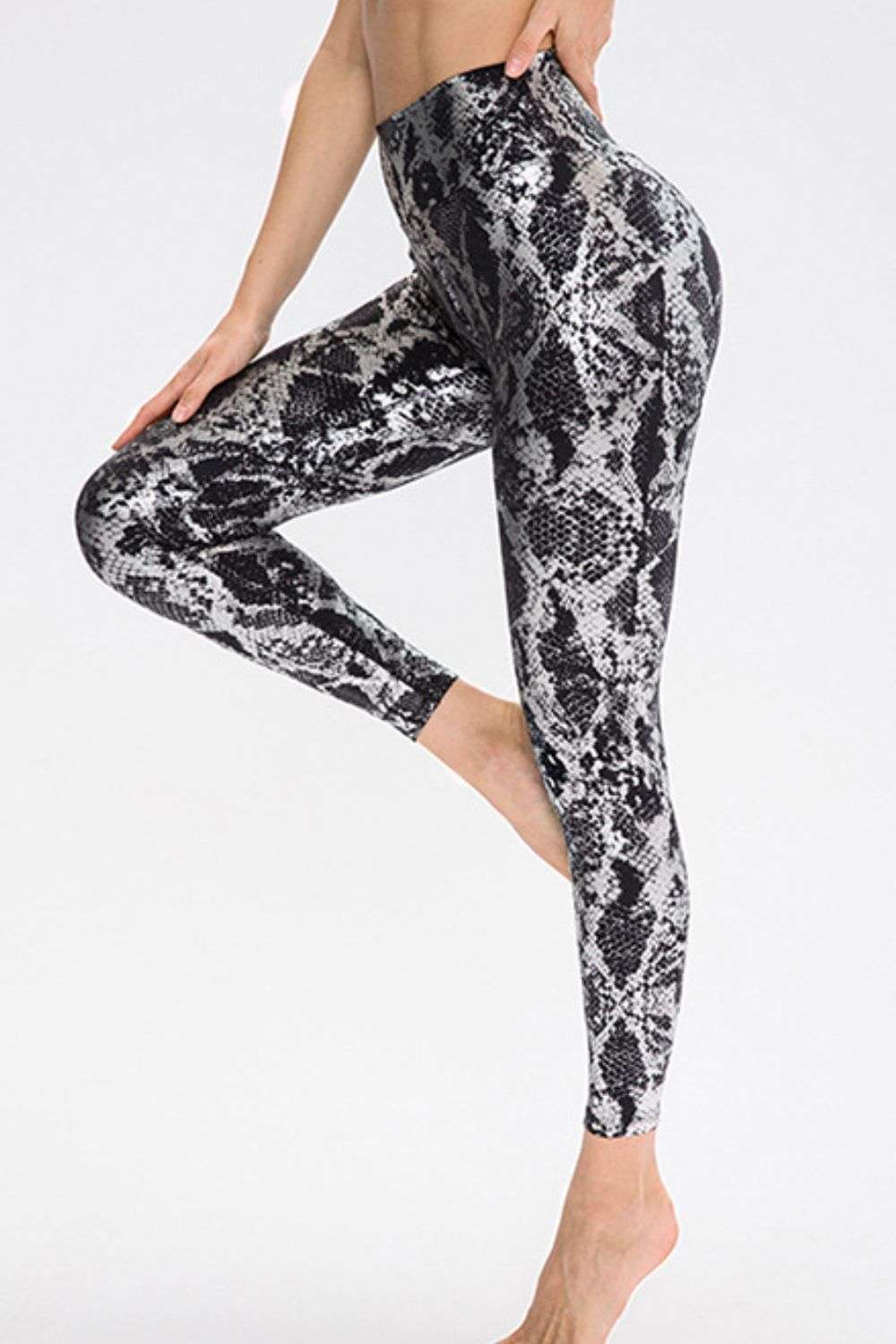 Animal Print Slim Fit Wide Waistband Long Sports Pants WESTCLOSET