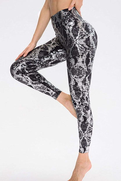 Animal Print Slim Fit Wide Waistband Long Sports Pants WESTCLOSET