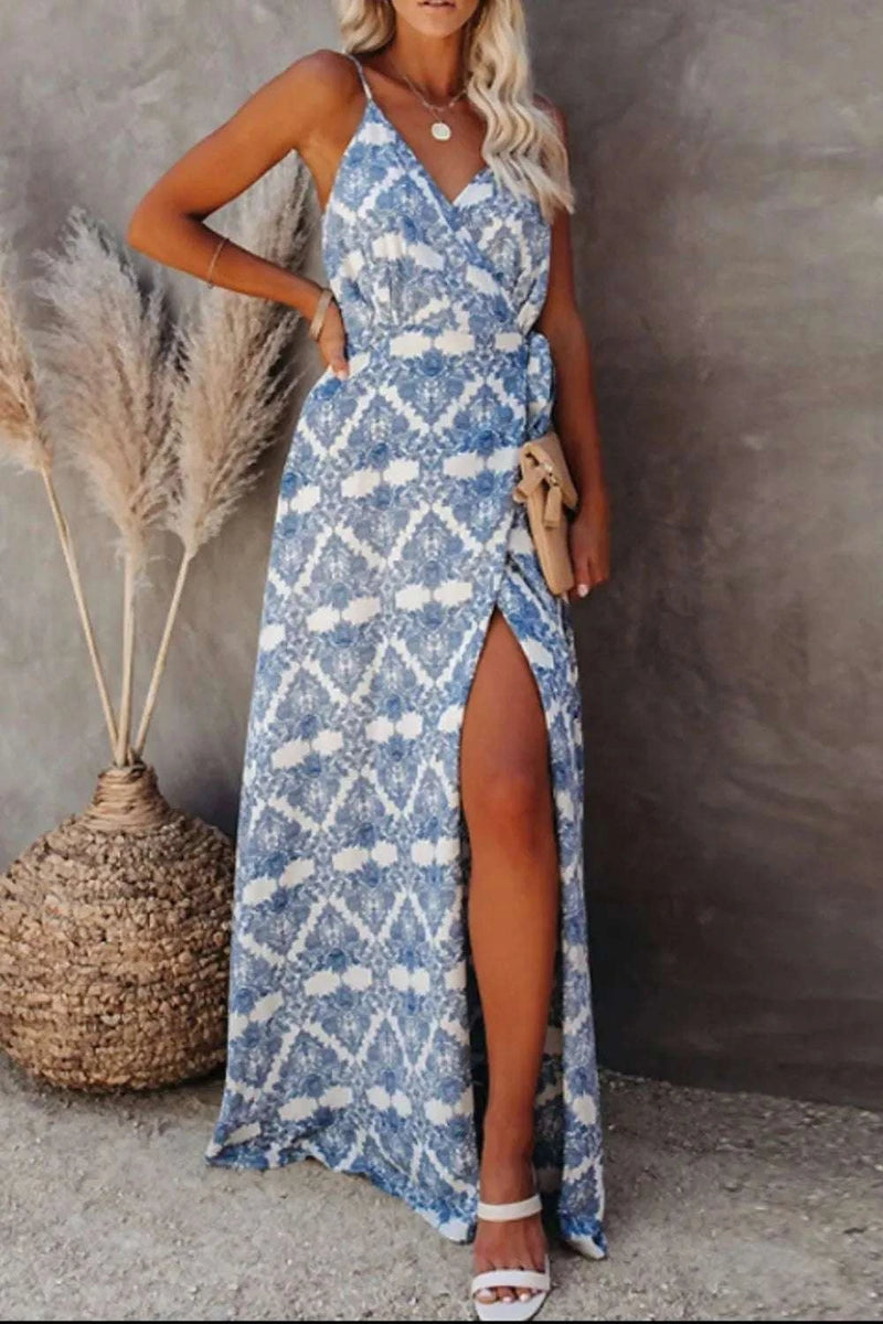 Printed Tied Maxi Cami Dress WESTCLOSET