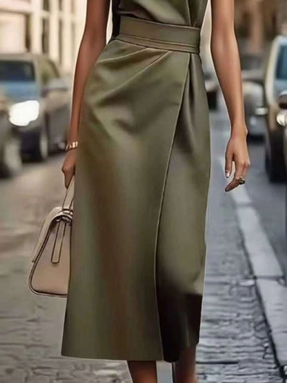 Round Neck Sleeveless Midi Dress WESTCLOSET