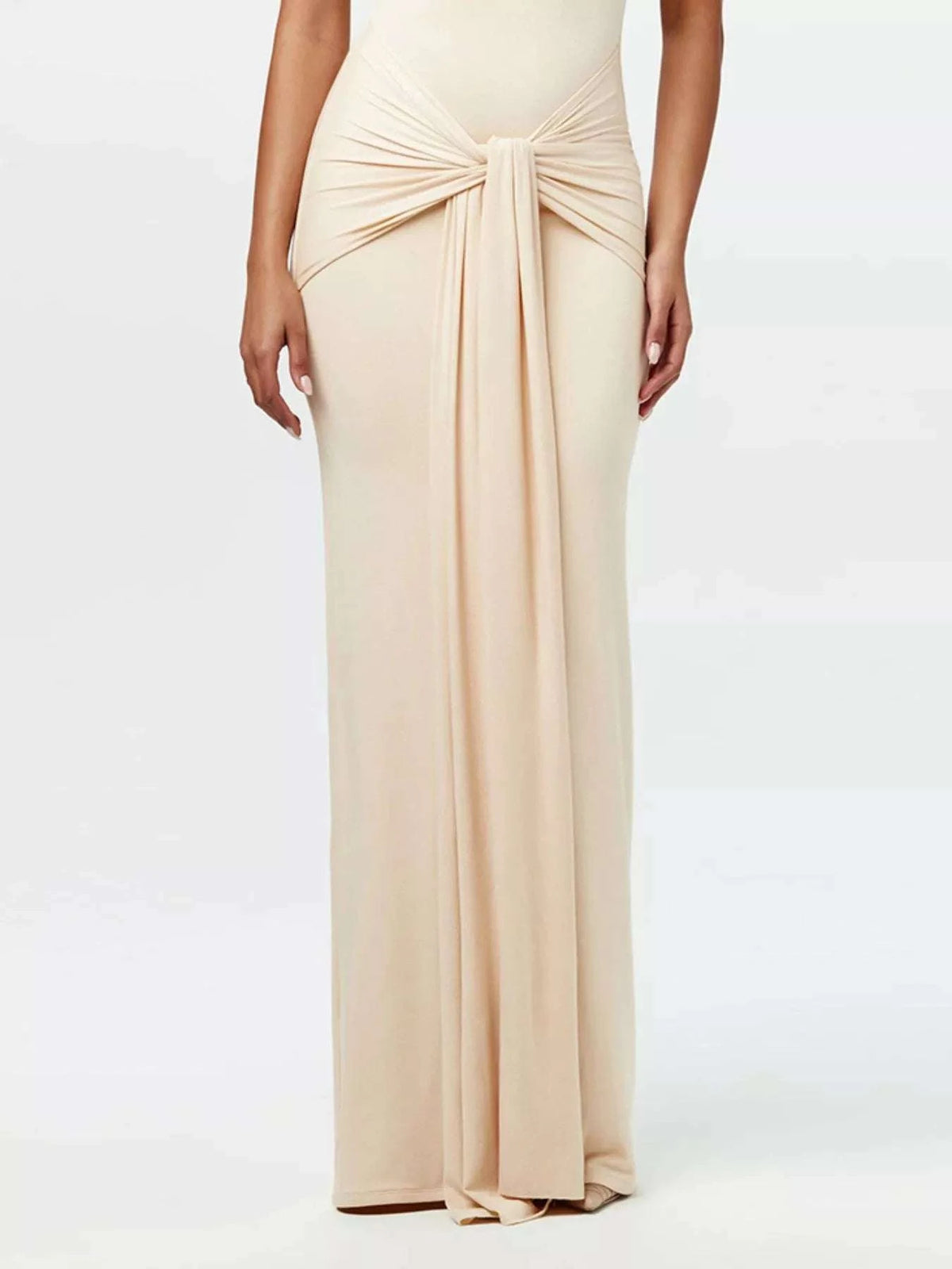 Sleeveless Mock Neck Knot Front Maxi Dress WESTCLOSET
