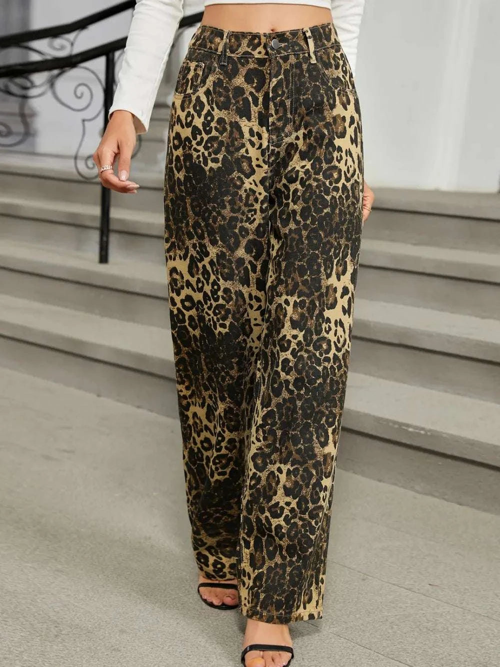 Leopard Jeans with Pockets WESTCLOSET