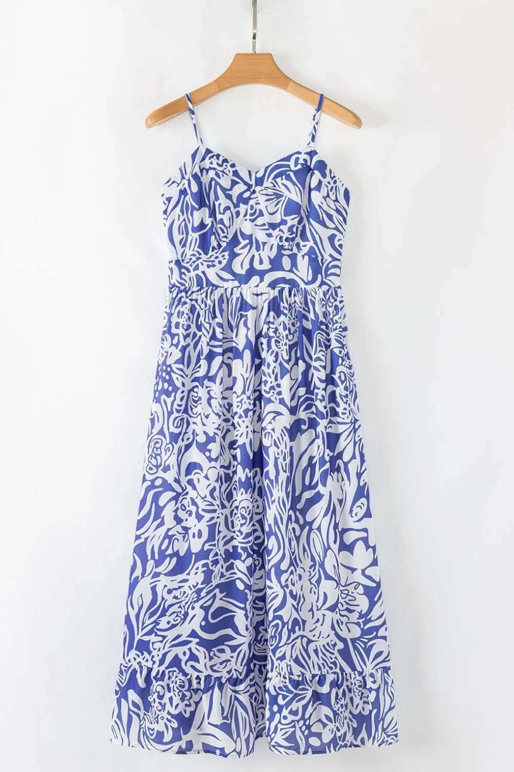 Floral Print Spaghetti Strap High Waist Dress WESTCLOSET