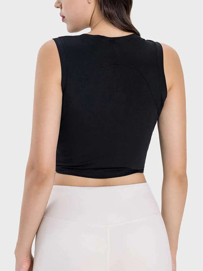 Millennia Drawstring Ruched Wide Strap Active Tank WESTCLOSET