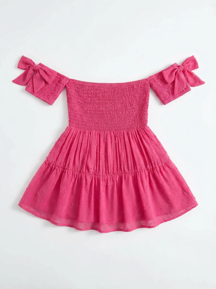 Back view of smocked blouse women chic night outfit