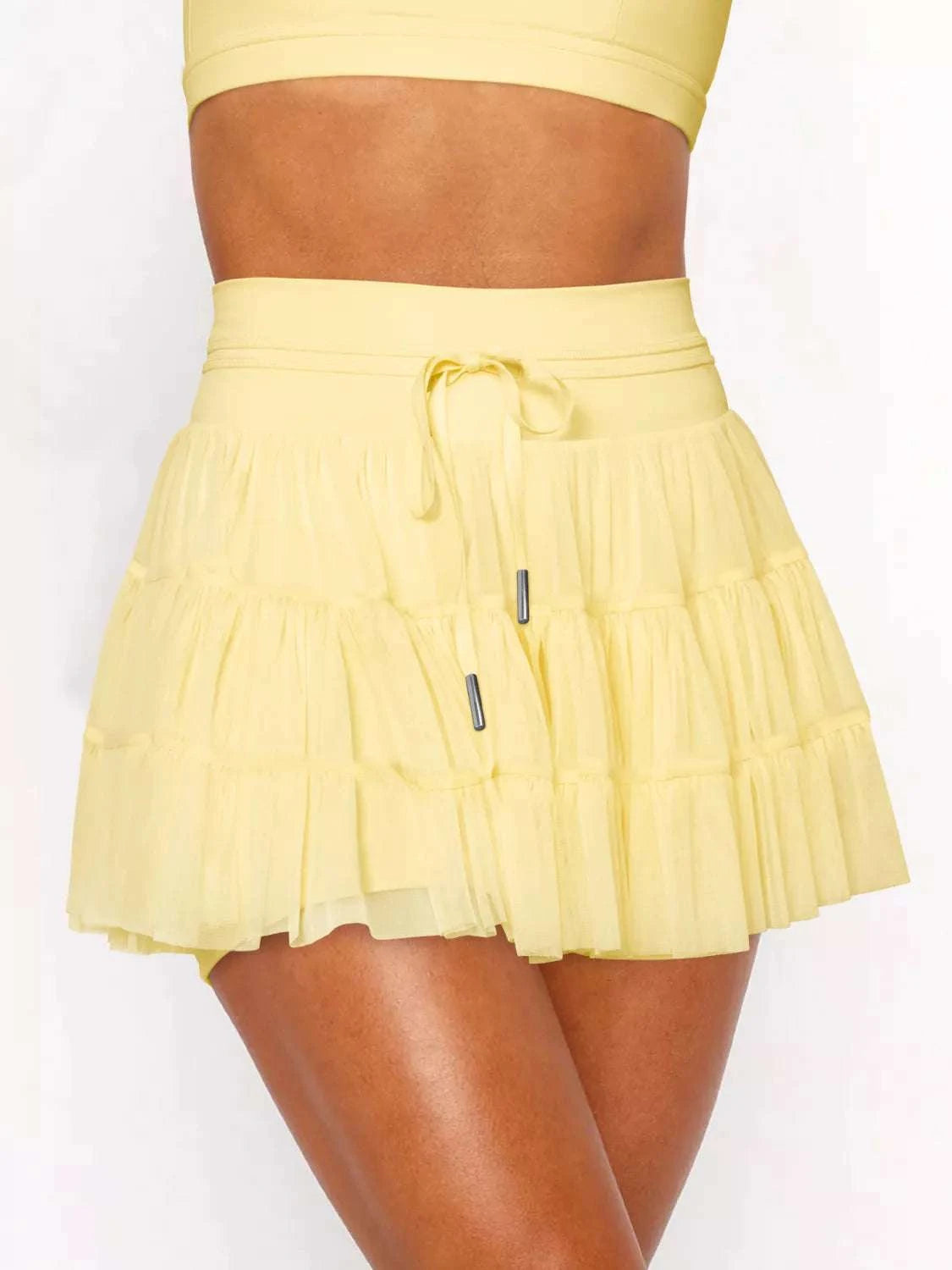 Tiered Skort with Drawstring WESTCLOSET