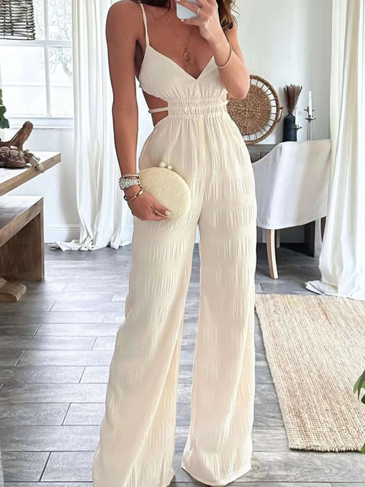 Cut-Out Wide Leg Jumpsuit WESTCLOSET
