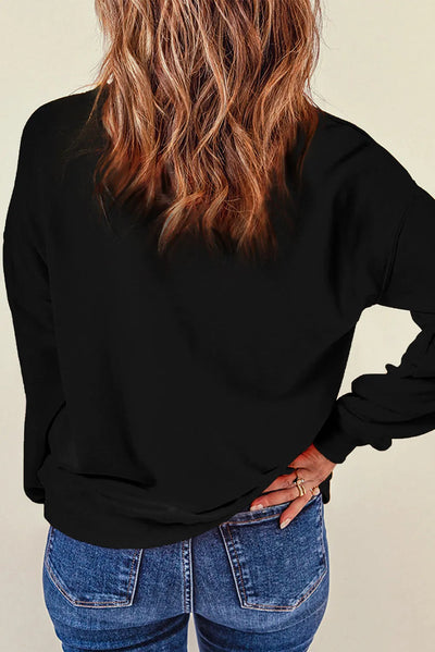 WestCloset Bow Round Neck Long Sleeve Sweatshirt 