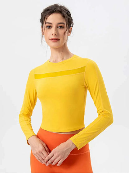 Round Neck Long Sleeve Active T-Shirt WESTCLOSET