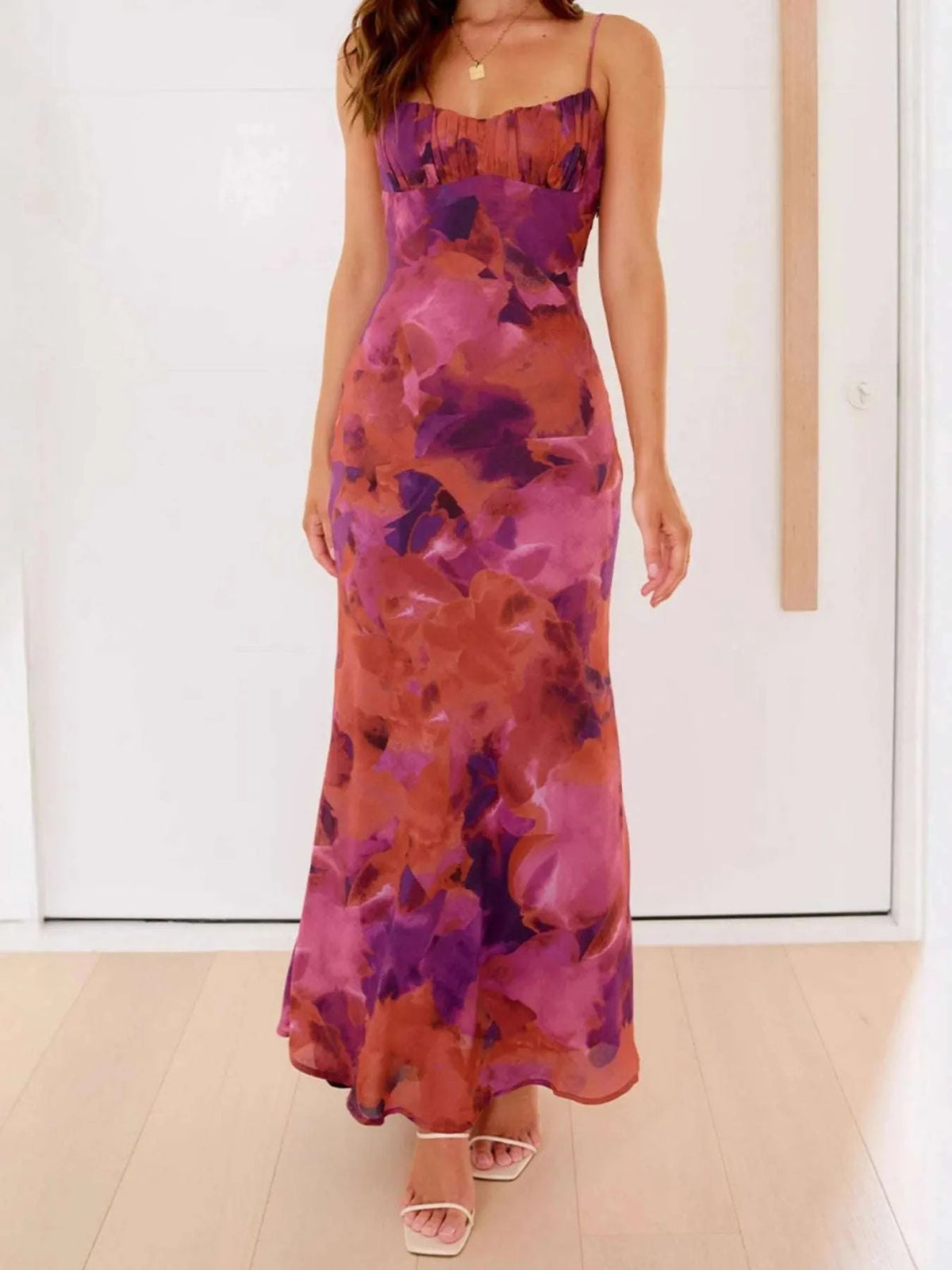 Cutout Printed Cami Maxi Dress WESTCLOSET