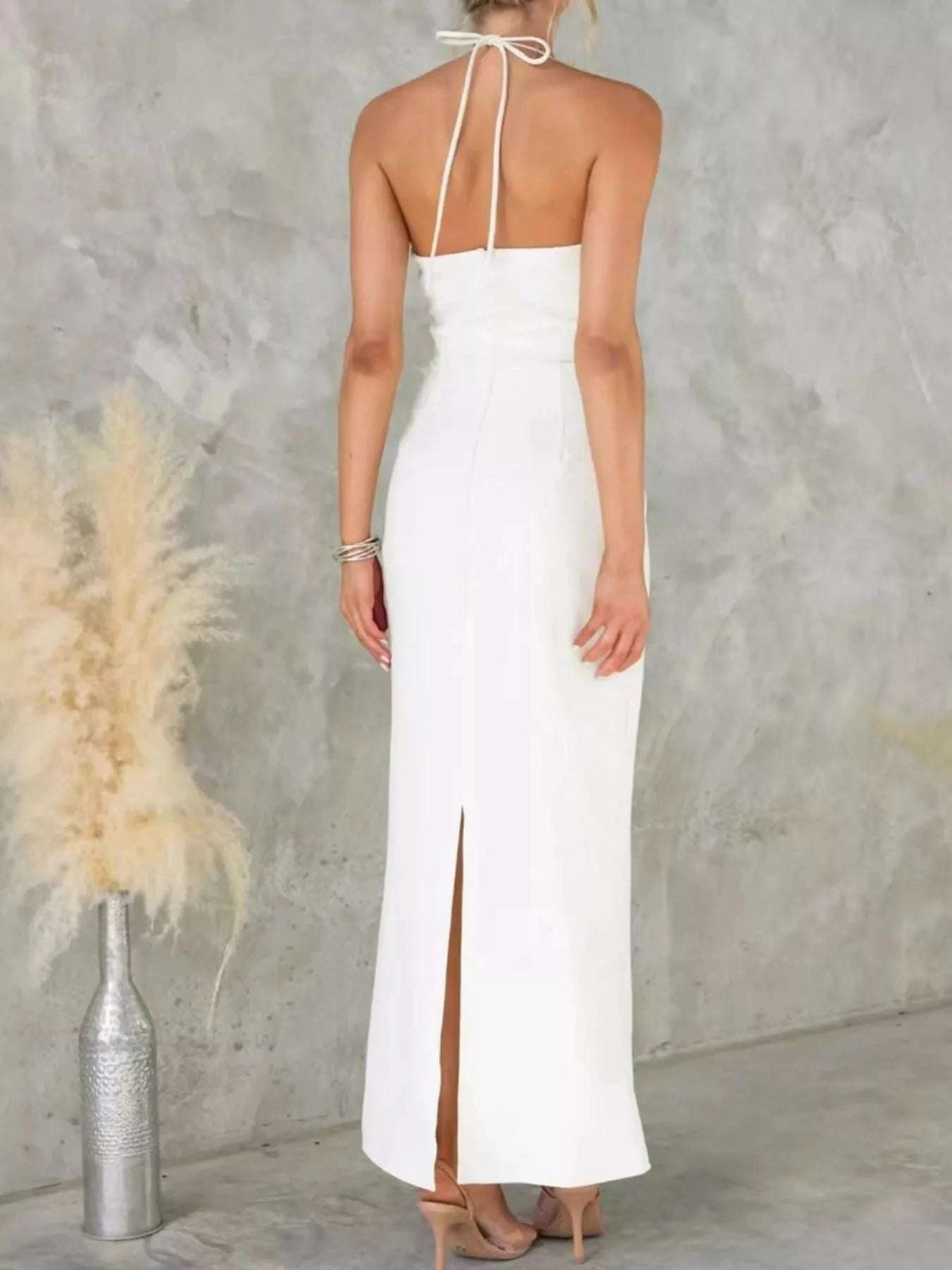 Slit Back Halter Neck Maxi Dress WESTCLOSET