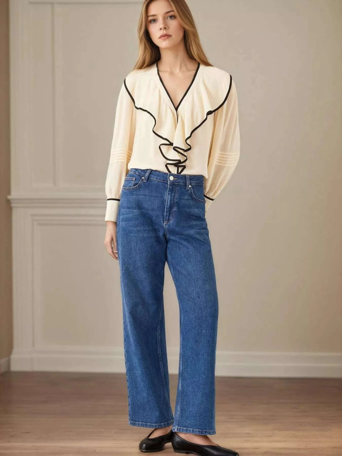 Ruffled Long Sleeve Blouse WESTCLOSET