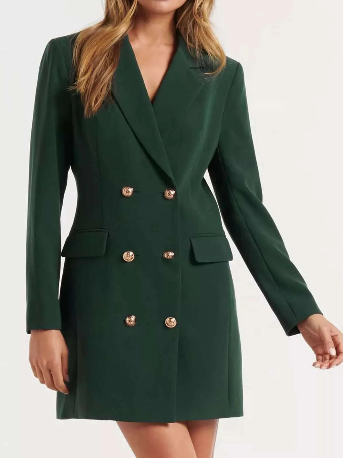 Double-Breasted Long Sleeve Blazer Dress WESTCLOSET