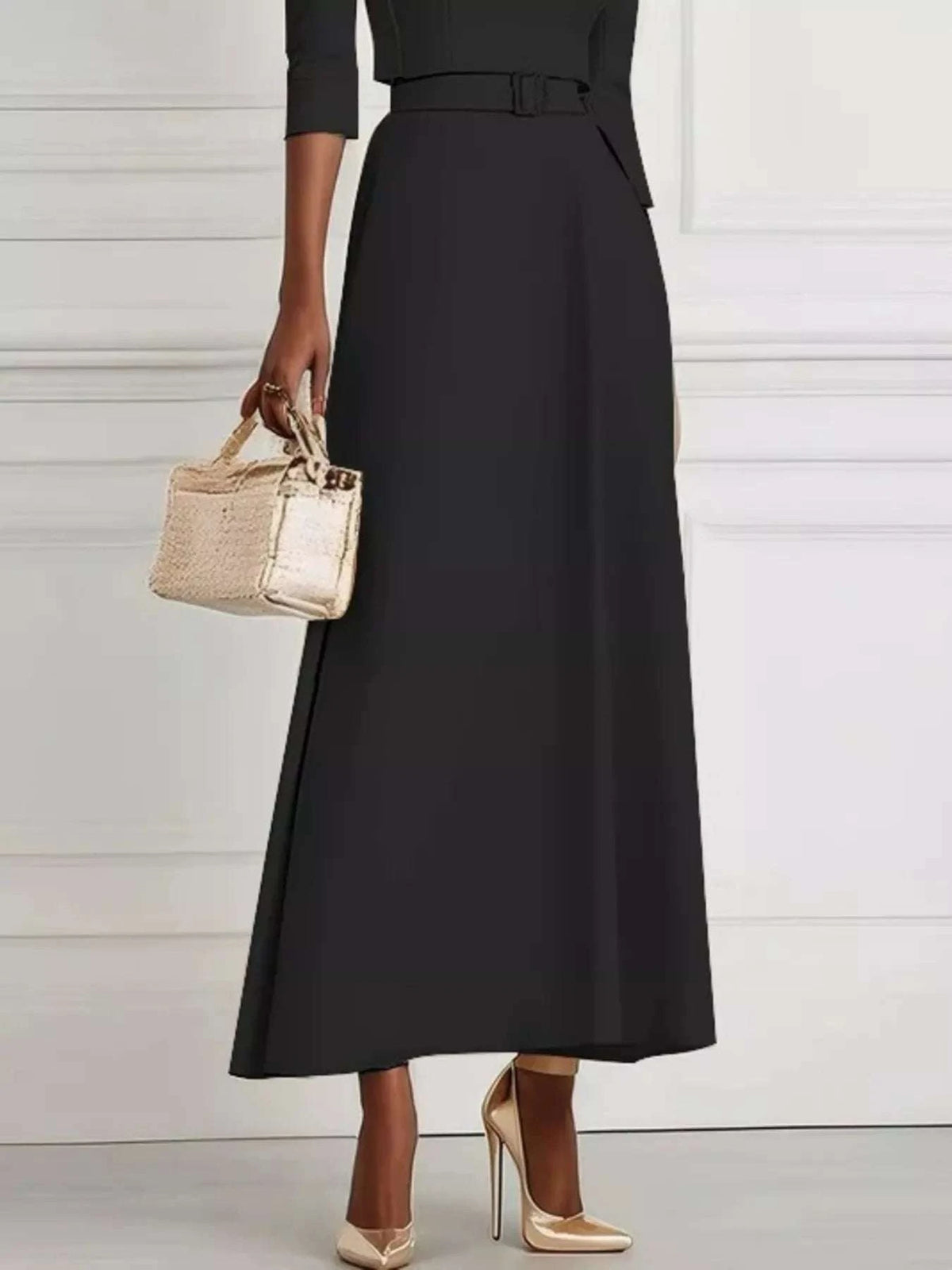Elegant Off-Shoulder Belted Maxi Dress WESTCLOSET