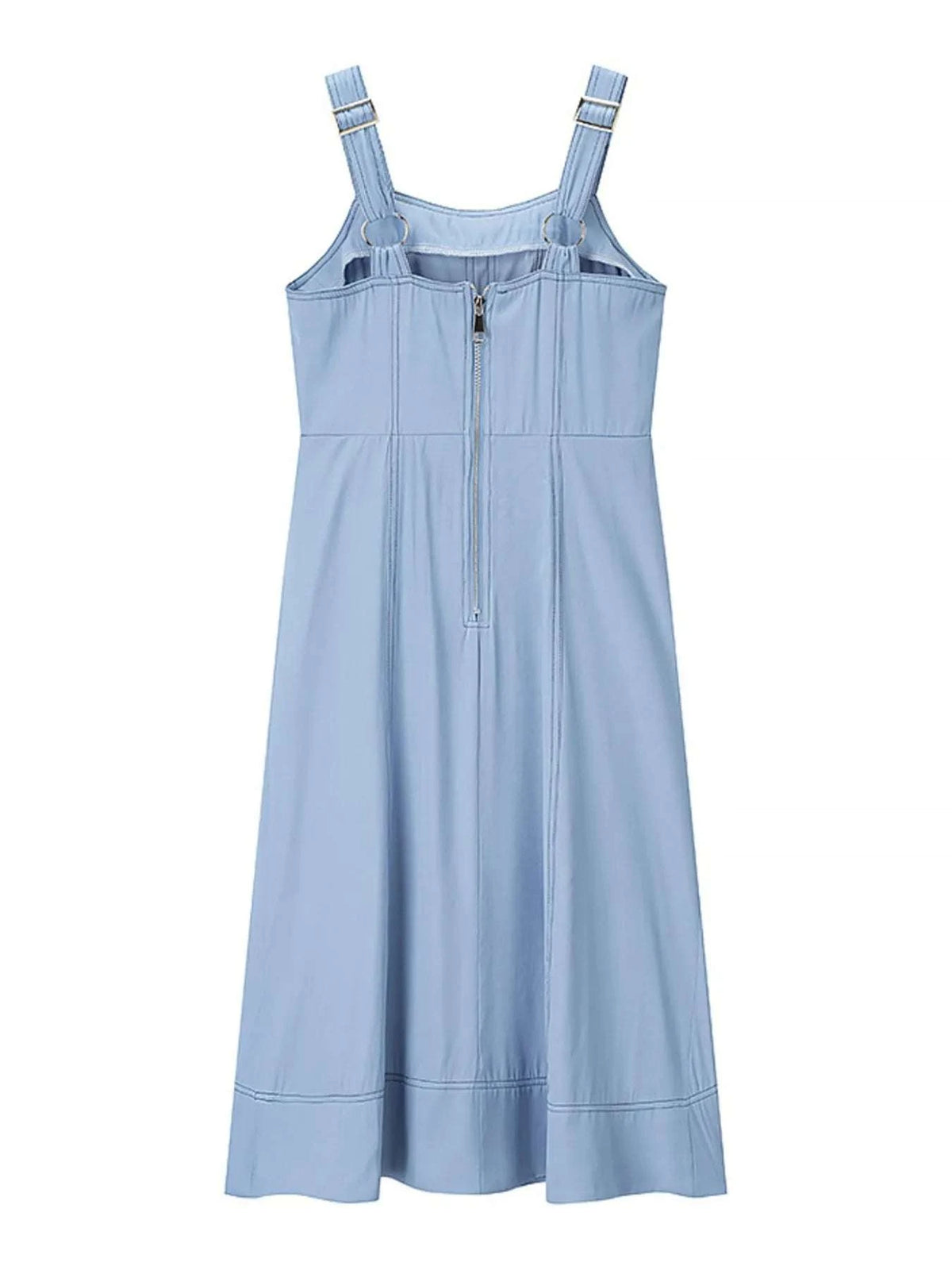 Wide Strap Sweetheart Neck Denim Dress WESTCLOSET