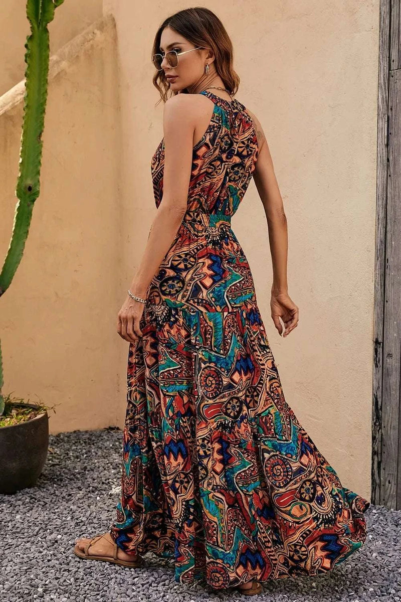 Tied Floral Sleeveless Dress WESTCLOSET