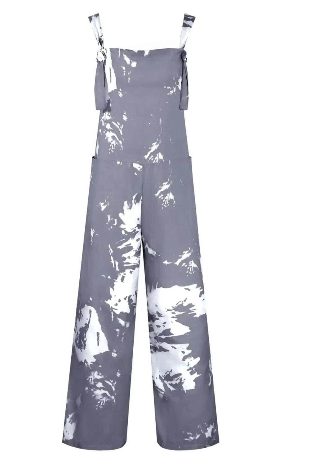 Pocketed Tie-Dye Wide Strap Overalls WESTCLOSET