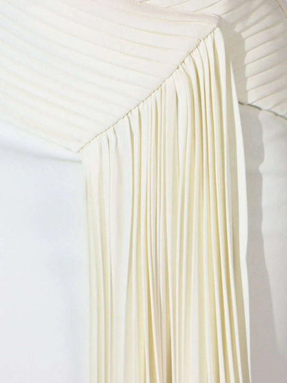 Single Shoulder Pleated Dress WESTCLOSET