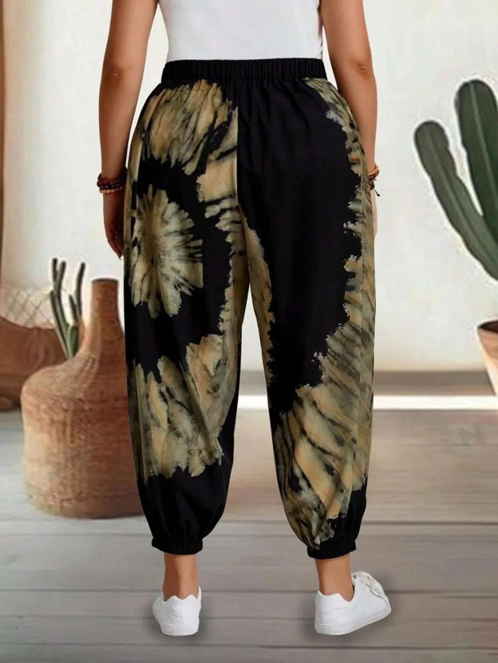 Tie-Dye Elastic Waist Pants WESTCLOSET