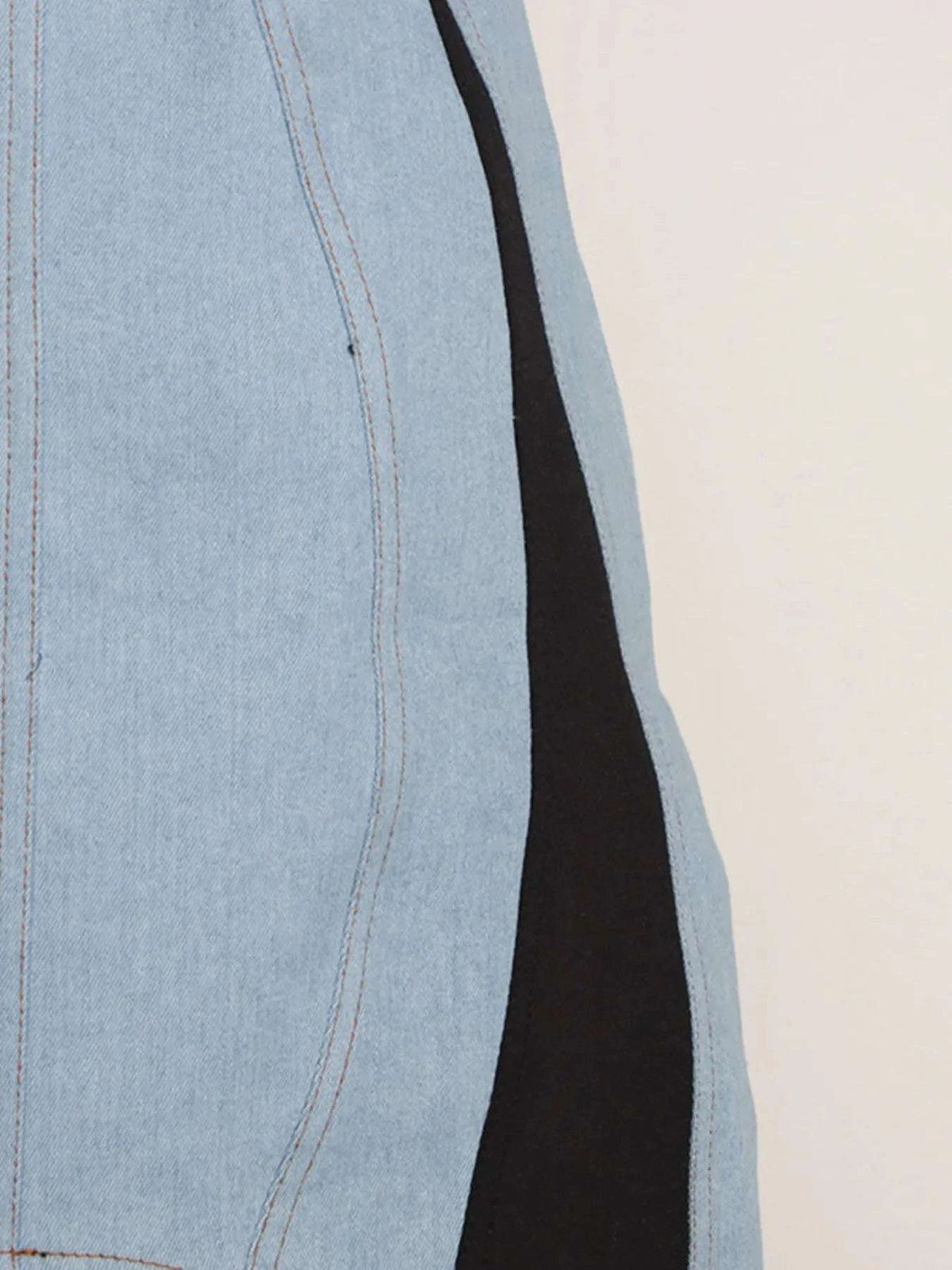 Contrast Adjustable Strap Denim Dress WESTCLOSET