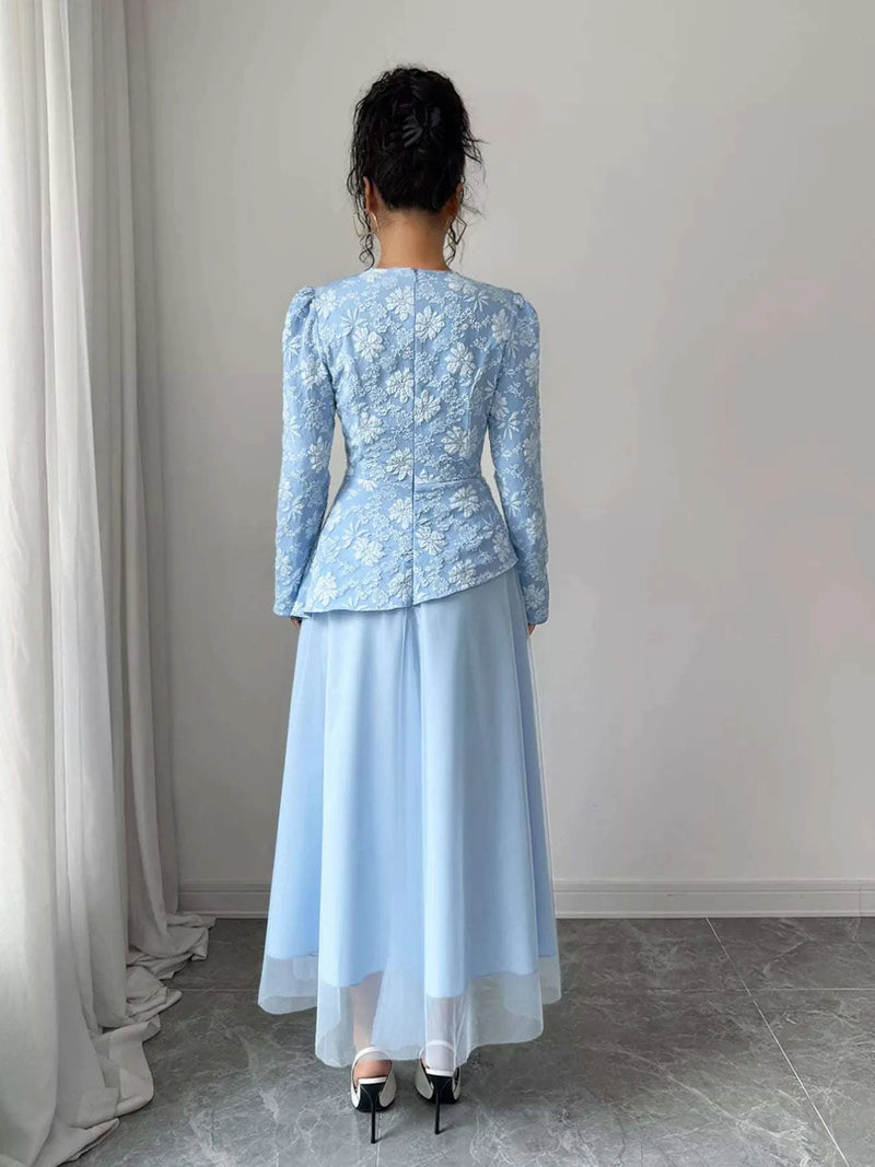 Floral Long Sleeve Tulle Dress WESTCLOSET